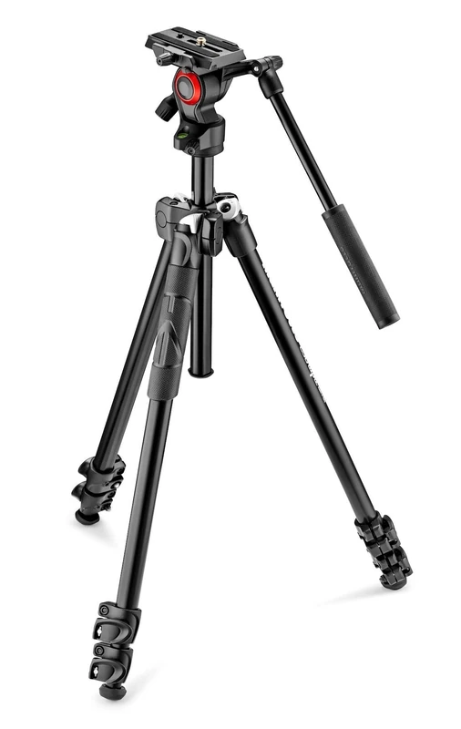 Manfrotto MK290LTA3-V, Kit 290 Light With Video Fluid Head, Aluminium, DSLR, Compact System Camera, Mirrorless, Video, Videography, Black