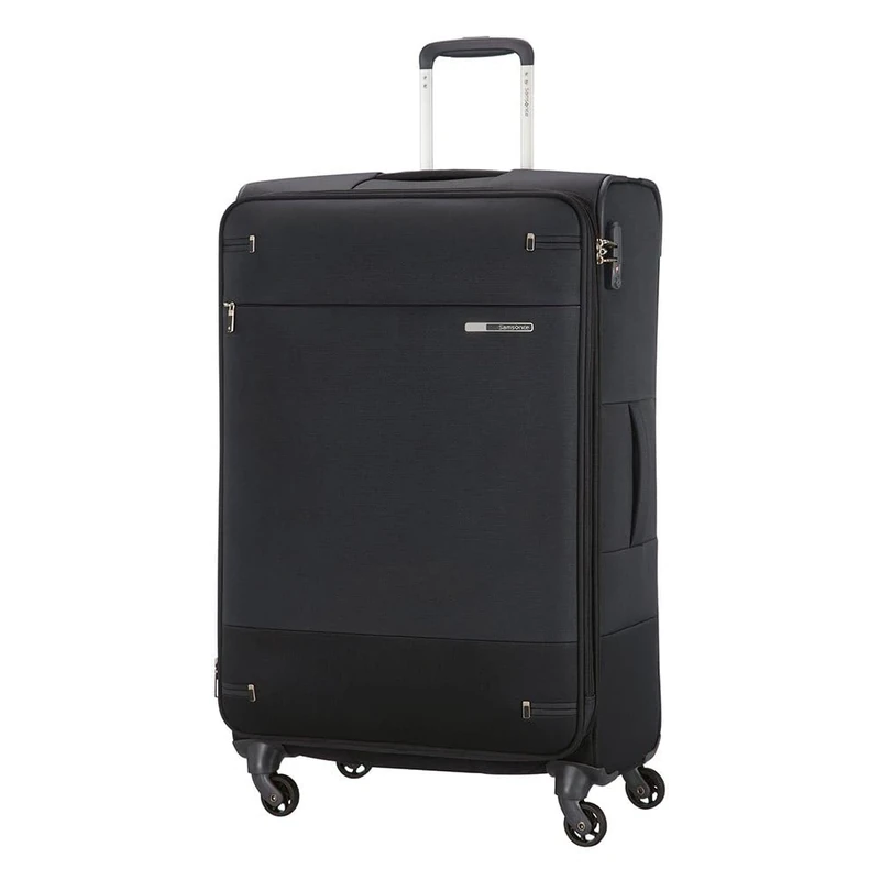 Samsonite Base Boost - Soft Luggage Suitcase 78 cm Large, Trolley Case with 4 Wheels, TSA Lock, Lightweight & Expandable, 105 L, Black