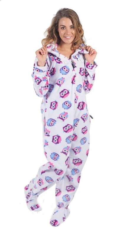 Forever Lazy Footed Adult Onesie - Sleep Owl Day - XXL