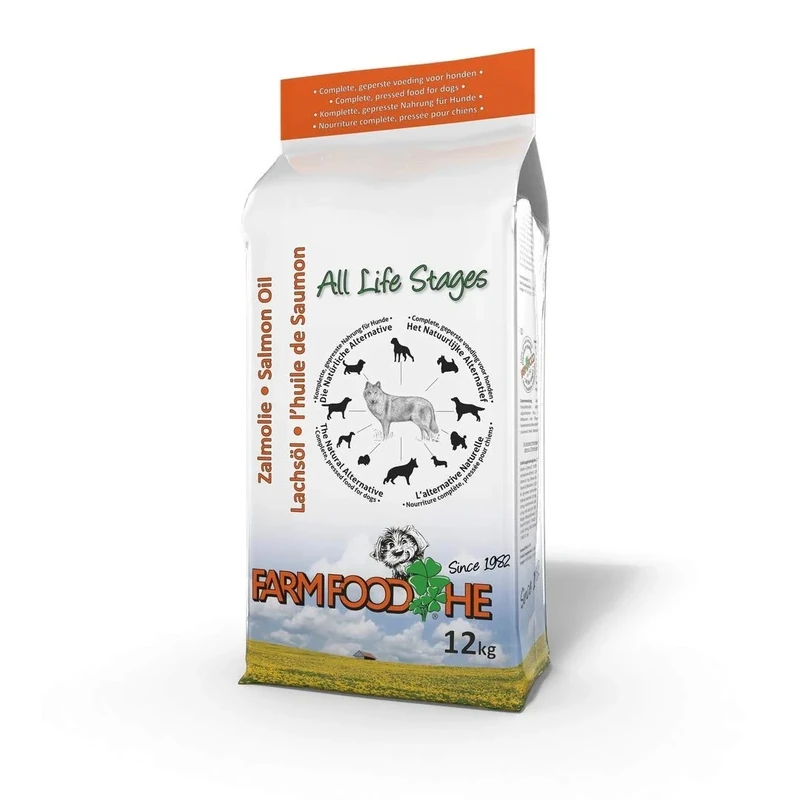 Farm Food HE Scottish Salmon Oil Dry Dog Food - Natural Cold Pressed for Every Life Stage Working Puppy/Adult/Senior - Raw Alternative - 12kg