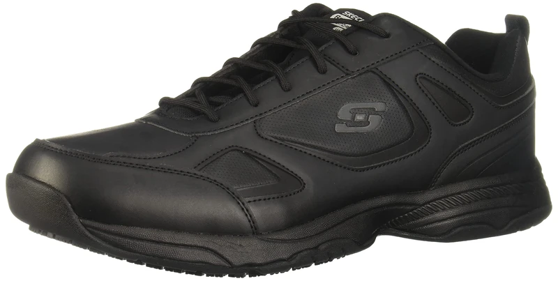 Skechers Mens Work Relaxed Fit Dighton Slip Resistant Sneaker,Black,US 9 W