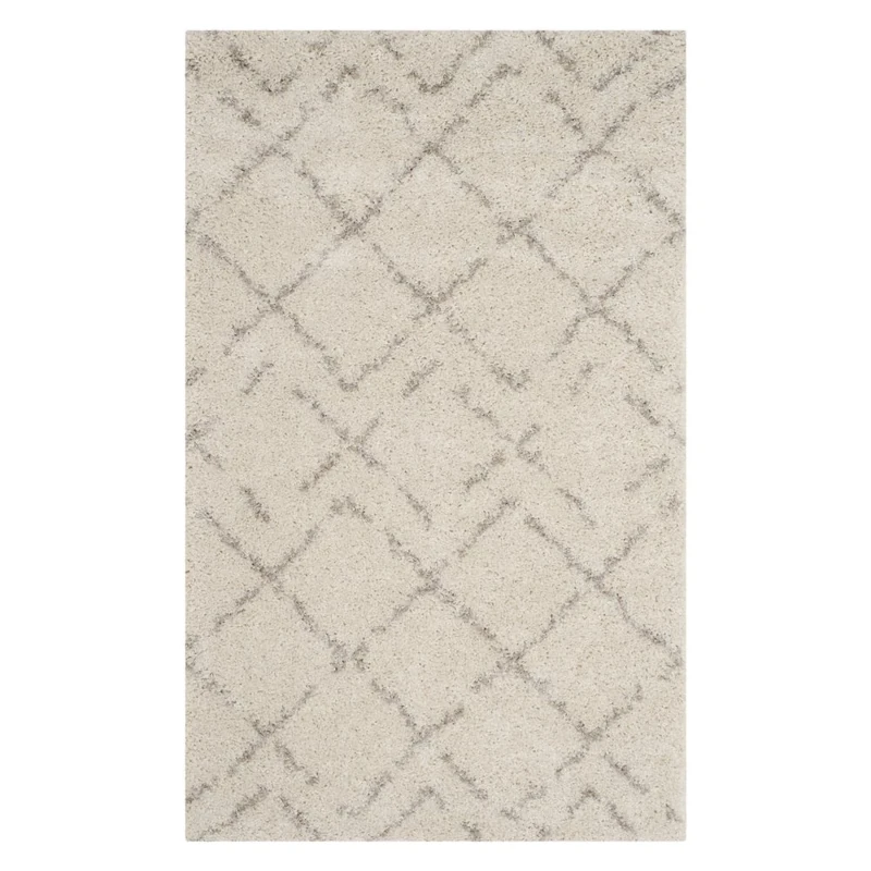 Safavieh Shaggy Indoor Woven Rectangle Area Rug, Arizona Shag Collection, ASG743, in Ivory / Beige, 91 X 152 cm for Living Room, Bedroom or Any Indoor Space