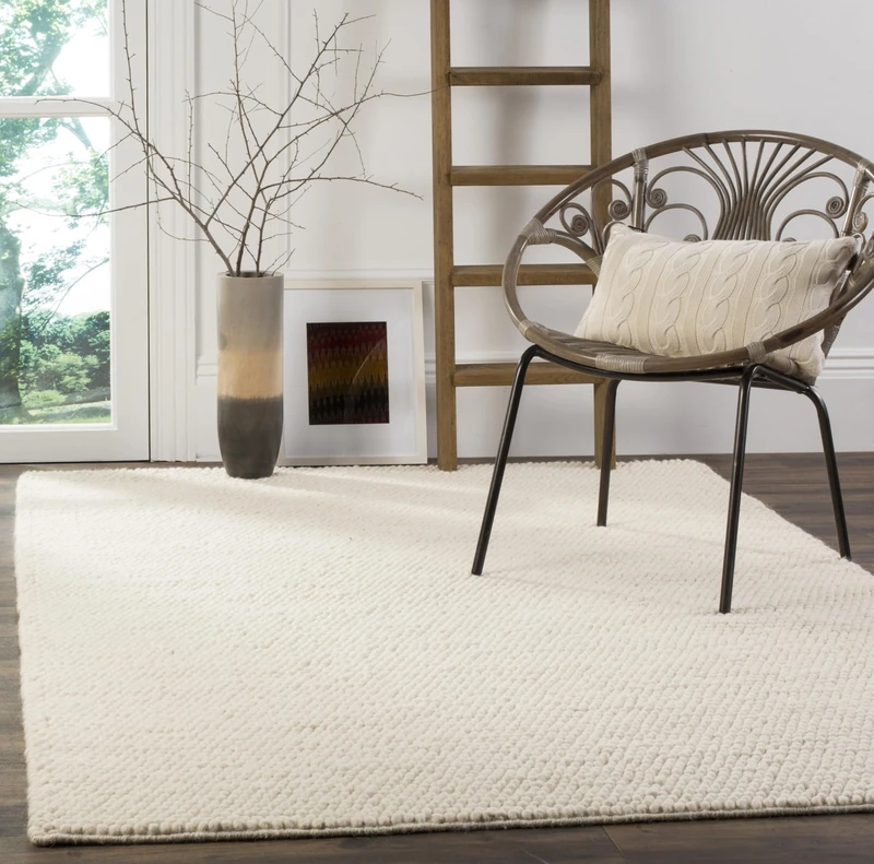 Safavieh Natural Fiber Rug for Living Room, Dining Room, Bedroom, Natural Fiber Collection, Short Pile, in Ivory, 240 x 300 cm