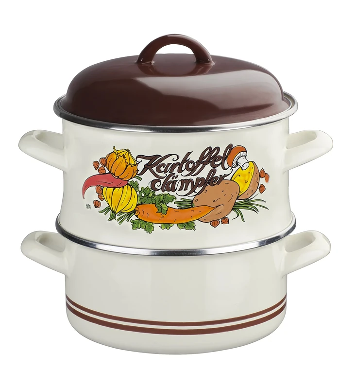 GSW Stahlwaren GmbH Vegetable Steamer, Off-White/Brown, 18 cm