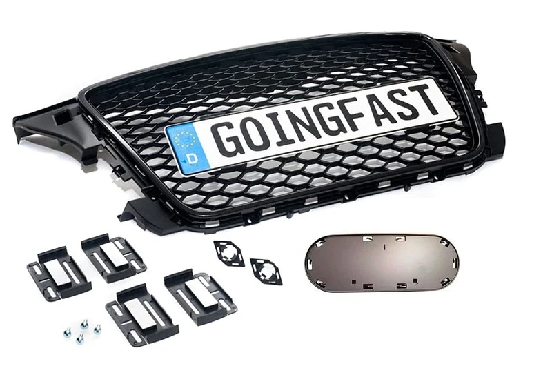 Compatible with A3 8P Facelift Badgeless Mesh Grill Front Grill with Emblemholder