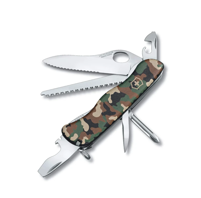 Victorinox Trailmaster Swiss Army Pocket Knife, Large, Multi Tool, 12 Functions, Large Locking Blade, Camouflage