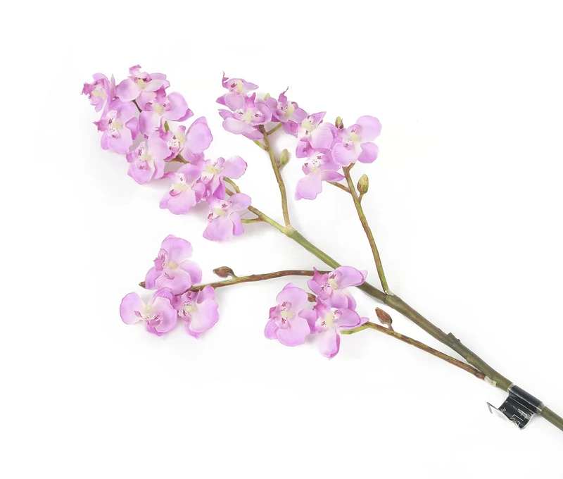 Floral Elegance Artificial 69cm Single Stem Purple Miniature Phalaenopsis Orchid Flowers x 12