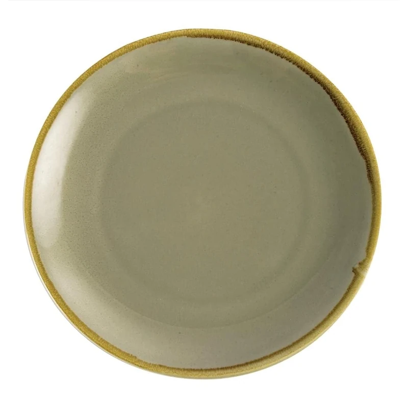 Olympia Kiln Round Plate Moss 280mm 11 Rimmed Kitchen Serving Tableware 4pc