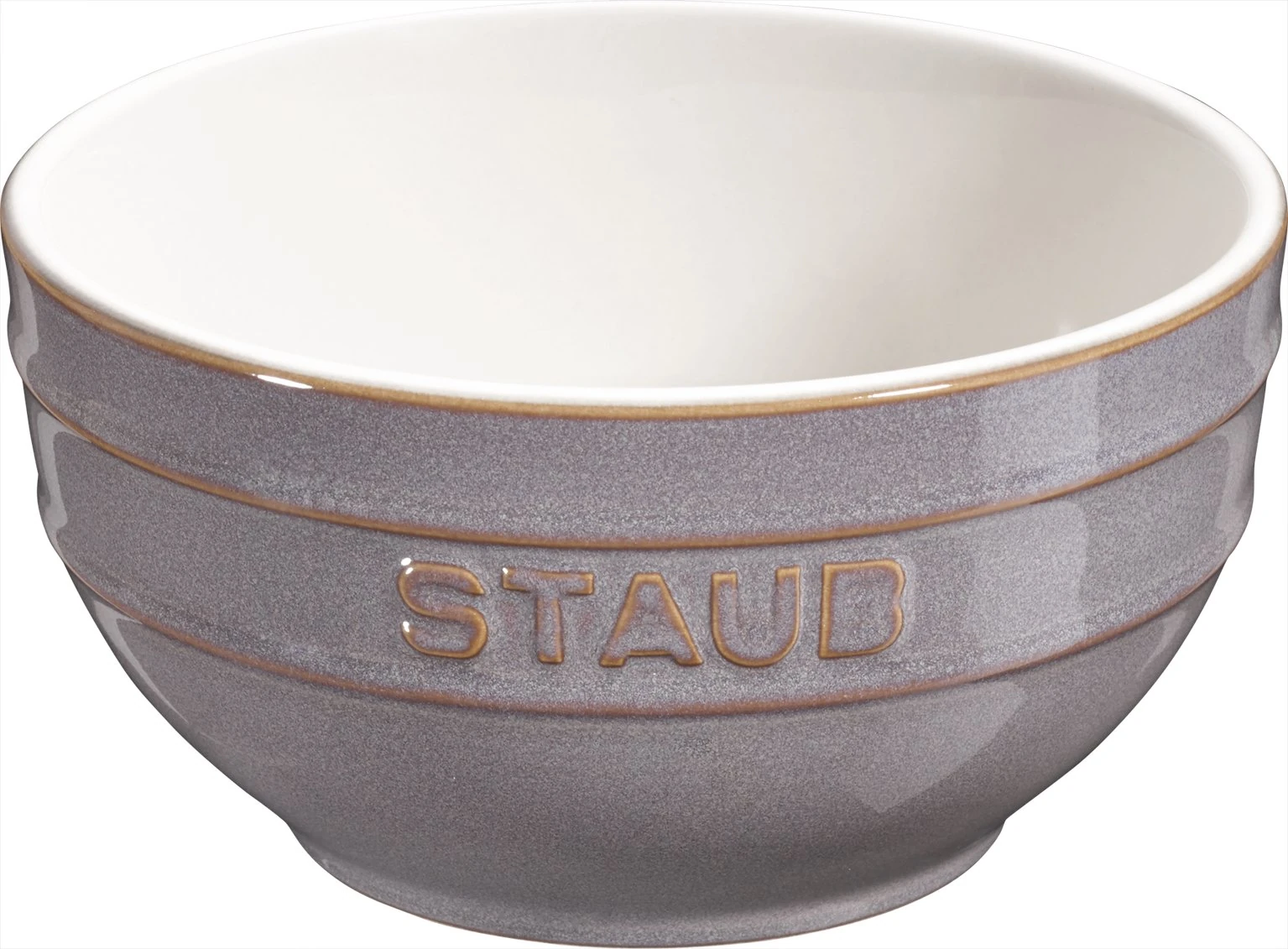 STAUB Ceramic Set of 6 Cereal Bowls Dessert Bowls Mixing Bowls Round Antique Grey 12 cm