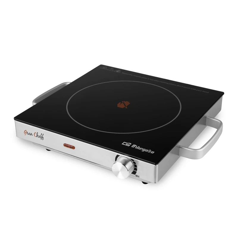 Orbegozo PCE 5000 Portable Glass Ceramic Hot Plate, 2,000 W Power, Stainless Steel Body, Adjustable Thermostat, Black - Image 1