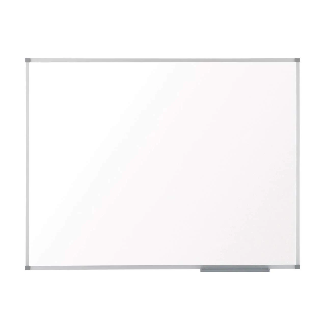 Nobo Steel Magnetic Whiteboard, 2400 x 1200mm, Aluminium Trim, Corner Wall Mounting, Includes Whiteboard Pen Tray, Essence Range, 240 x 120cm, White, 1905214