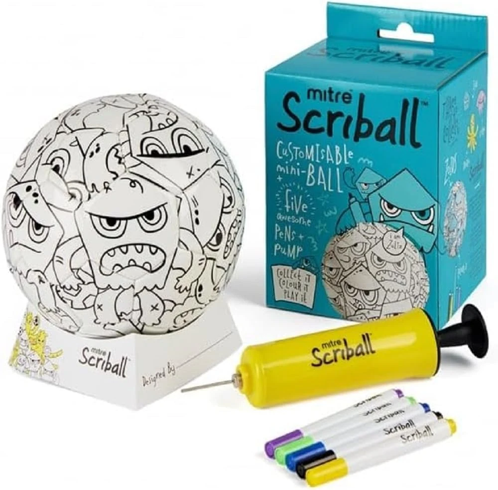 Mitre Scriball Ooodles Customizable MiniBoy'sPersonalise Able Football, Multi, One Size