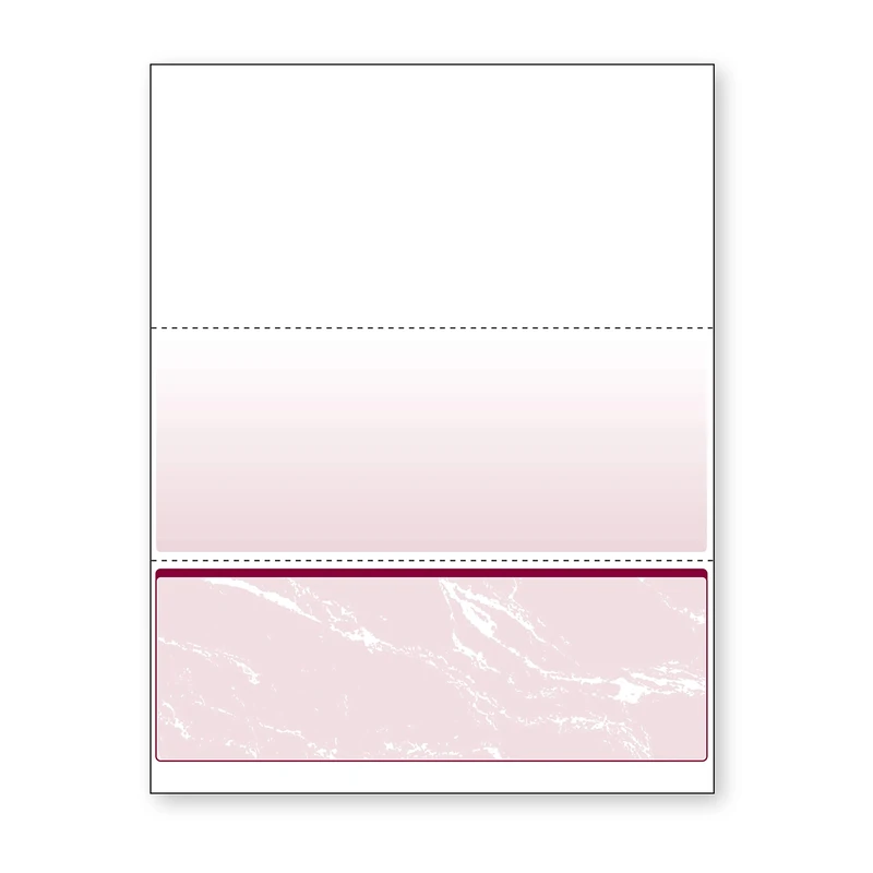 DocuGard Burgundy Marble Bottom Check, 8.5 x 11 Inches, 24 lb, 500 Sheets, 1 Check Per Sheet (04519) - Image 1