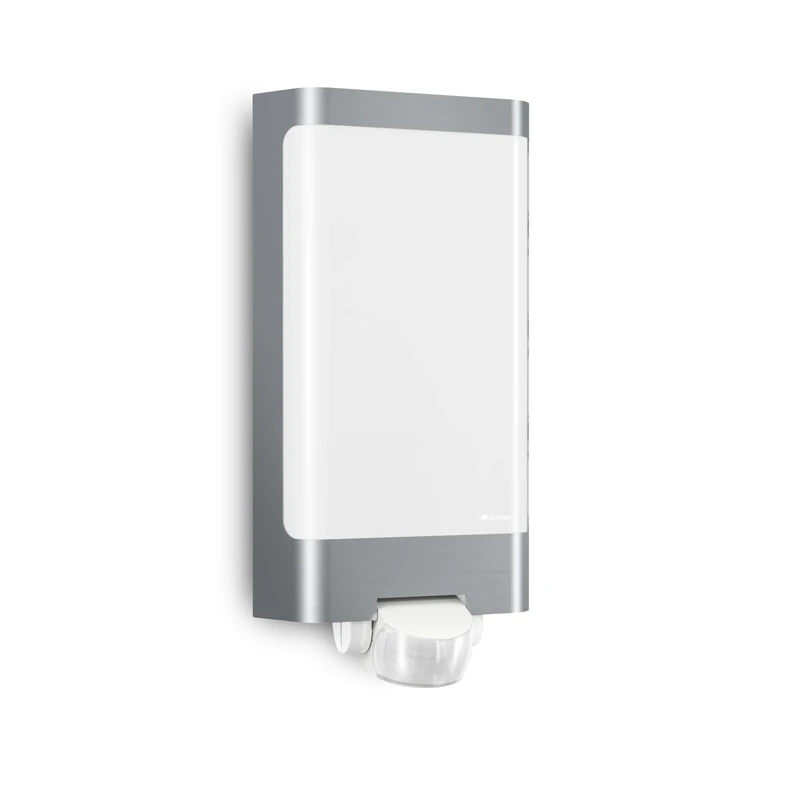 Steinel LED Outdoor Light L 240 S Stainless Steel, 9.3 W, LED Wall Lamp, Warm White, 180° Motion Detector, 10 m Range
