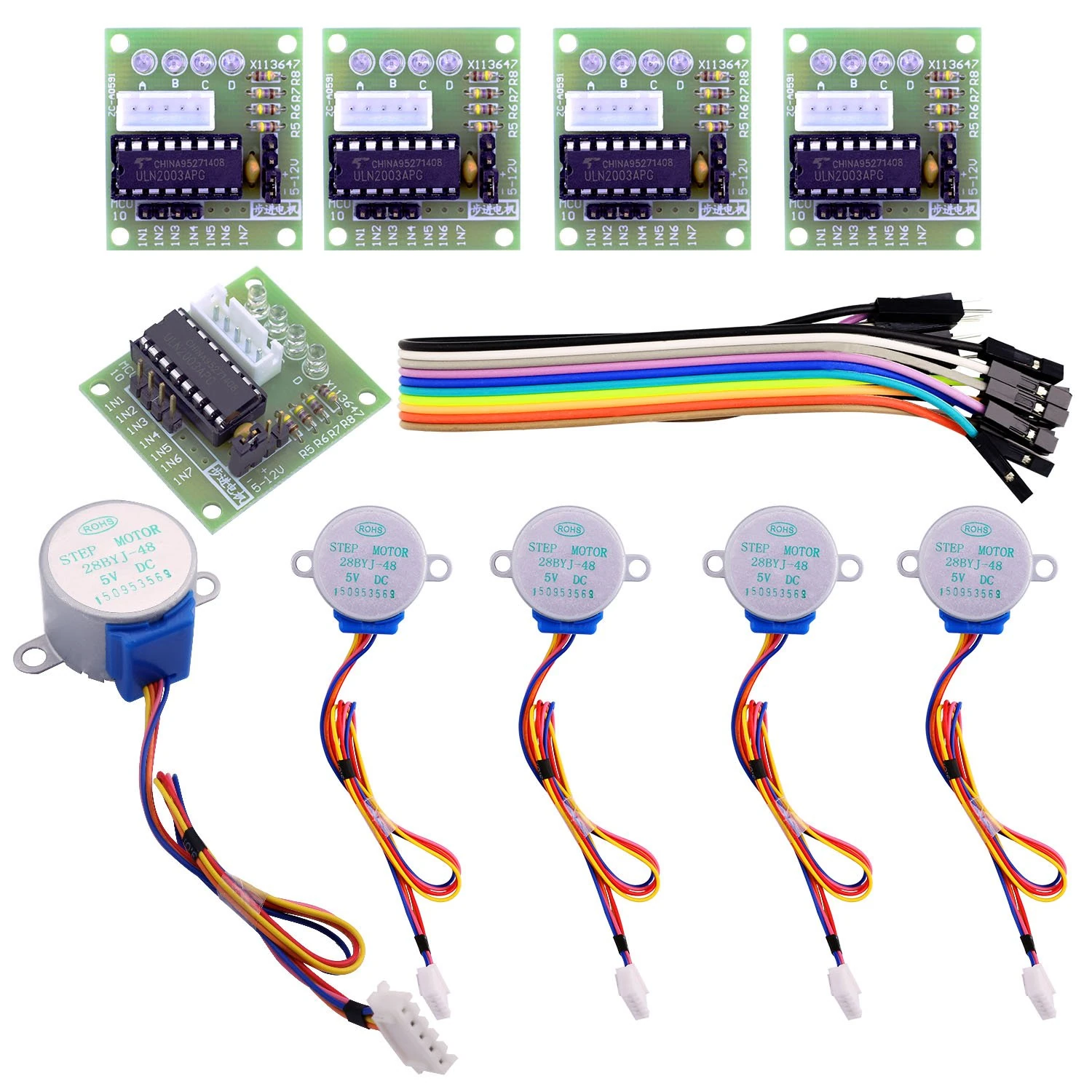 ELEGOO 5 sets 28BYJ-48 5V Stepper Motor + ULN2003 Motor Driver Board for Arduino