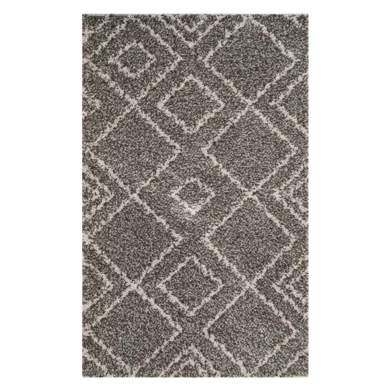 SAFAVIEH Shaggy Rug for Living Room, Dining Room, Bedroom - Arizona Shag Collection, Short Pile, in Brown and Ivory, 91 X 152 cm