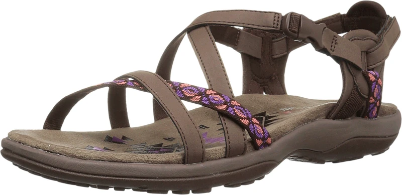 Skechers Women's Reggae Slim - Vacay-40955 Sling Back Sandals, Brown Chocolate Duraleather Webbing, 6 UK