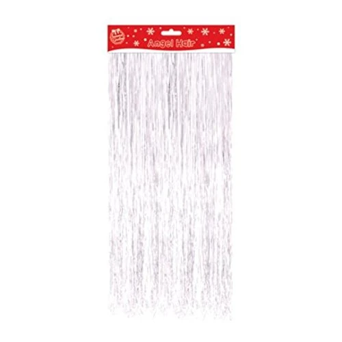 The Home Fusion Company Christmas Xmas Decoration Angel Hair Tinsel Lametta White Red Silver Gold