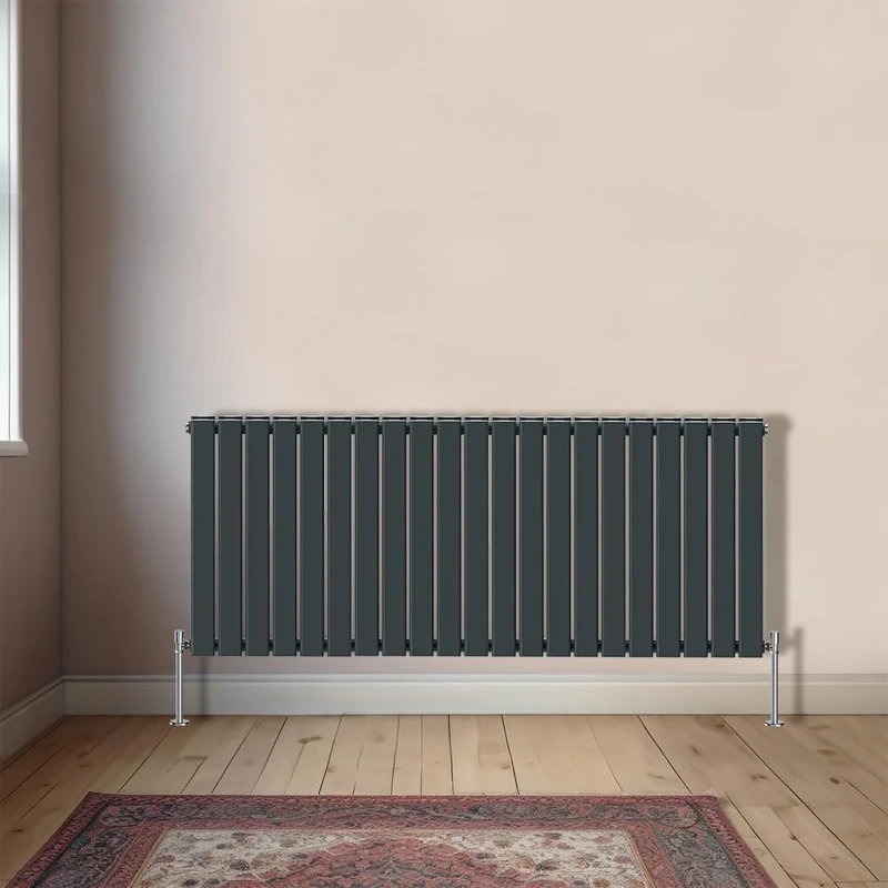 NRG Horizontal 600x1428mm - Double Flat Panel Column Designer Bathroom Central Heating Radiator Anthracite