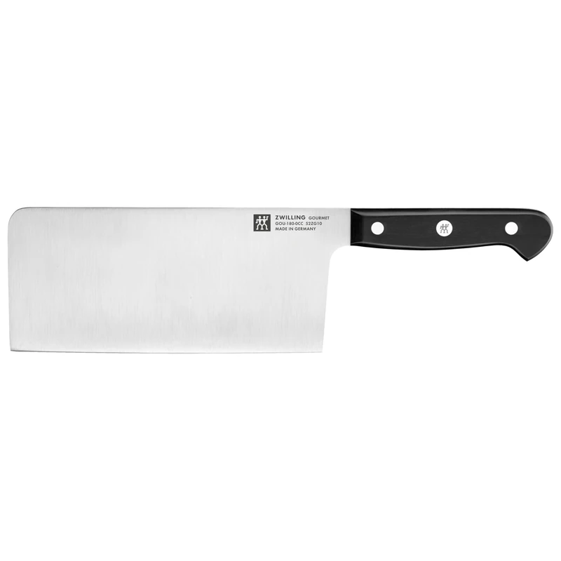 ZWILLING Gourmet Chinese Chef's Knife, 18 cm, Special Stainless Steel, Ergonomic Plastic Handle, Black - Made in Germany