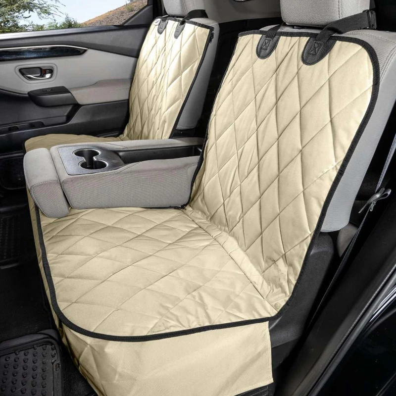 4Knines Regular Fitted Split Rear Seat Waterproof Non-Slip Cover, Tan