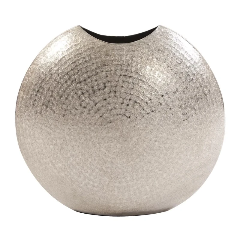 Howard Elliott Frosted Silver Decorative Metal Vase Accent Piece, Large, 15 x 6.5 x 14.25 Inch