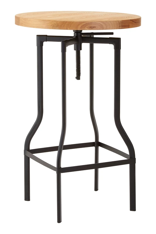 Premier Housewares Metal New Foundry Bar Table, Ash/Black