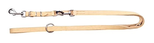 Dingo Soft Leather Dog Leash Adjustable 120-200 cm Handmade with a Swappable Clasp Natural 11129