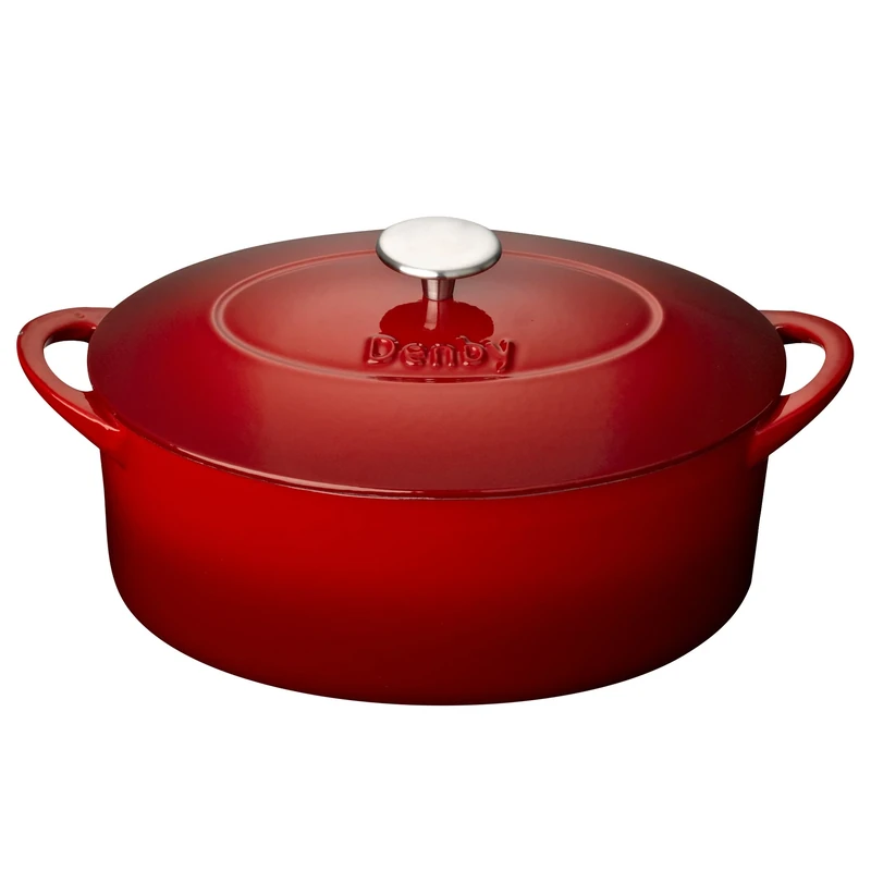 Denby 193048873 Pomegranate Cast Iron 28Cm Oval Casserole, 21 x 34 x 14 cm