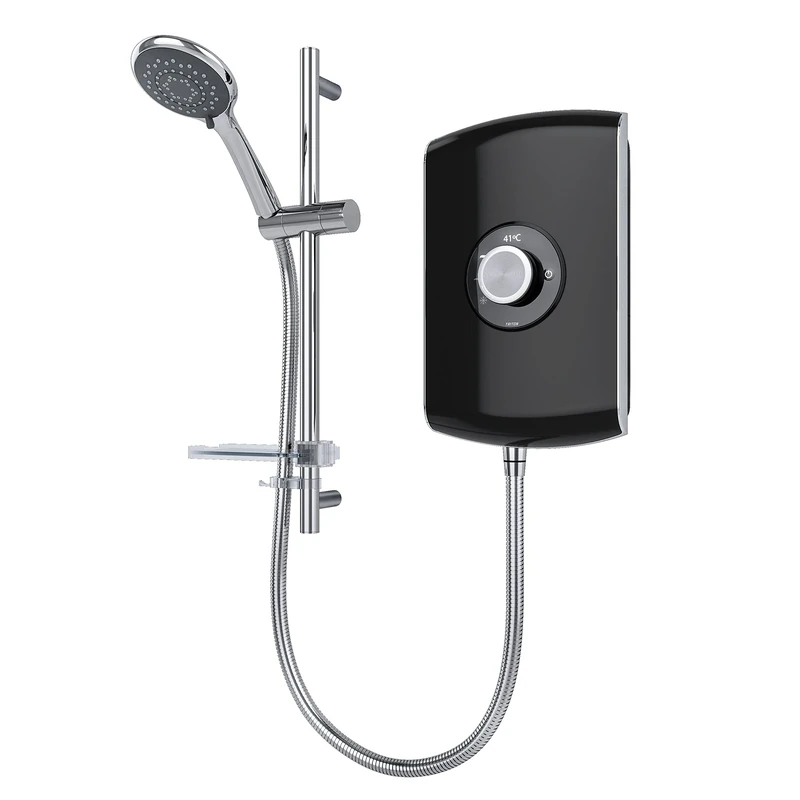 Triton Showers REAMO9GSBLK Amore Slender Electric Shower, Black Gloss, 9.5 KW, 1