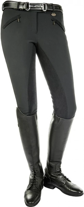 HKM Softshell Riding Trousers Karthingo Easy 3/4 Alos Trim, Women's Size 54, Black/Black