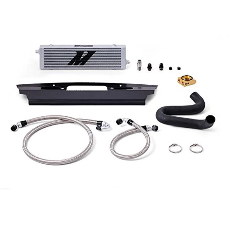 Mishimoto MMOC-MUS8-15T Oil Cooler Kit Compatible With Ford Mustang GT V8 2015-2017 Silver