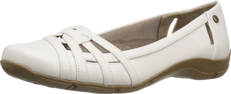 LifeStride Women's Diverse다양함.多样多種色彩diverseدايفيرسמגווןdiversasvielfältig Flat, White Sand, 8 UK