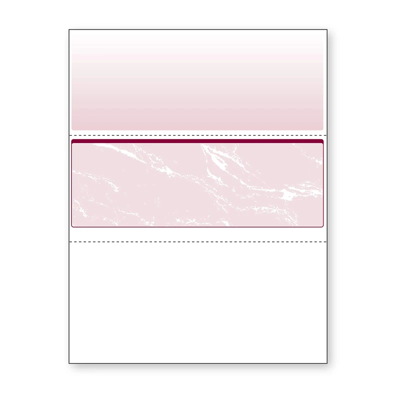 DocuGard Burgundy Marble Middle Check, 8.5 x 11 Inches, 24 lb, 500 Sheets, 1 Check Per Sheet (04511) - Image 1