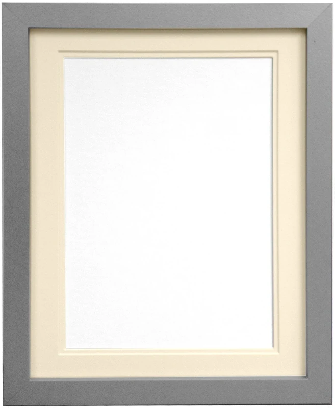 FRAMES BY POST H7 Silver Picture Photo Frame With Ivory Double Mount, 36 x 24-Inch for Picture Size 30 x 20-Inch