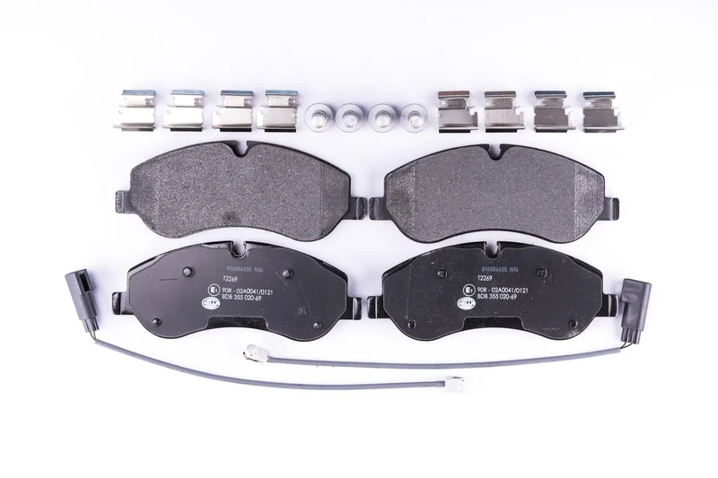HELLA 8DB 355 020-691 Brake pad set - incl. wear warning contact - T2269 - for e.g. FORD