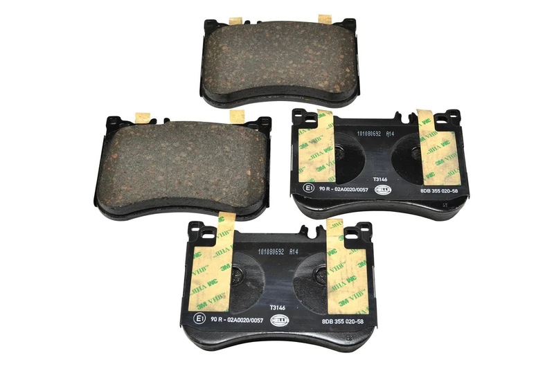 HELLA 8DB 355 020-581 Brake pad set - prepared for wear indicator - T3146 - for e.g. MERCEDES-BENZ