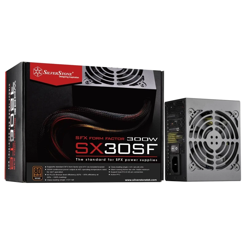 SilverStone SST-ST30SF v 2.0 - SFX Series, 300W 80 Plus Bronze PC Power Supply, Low Noise 92mm