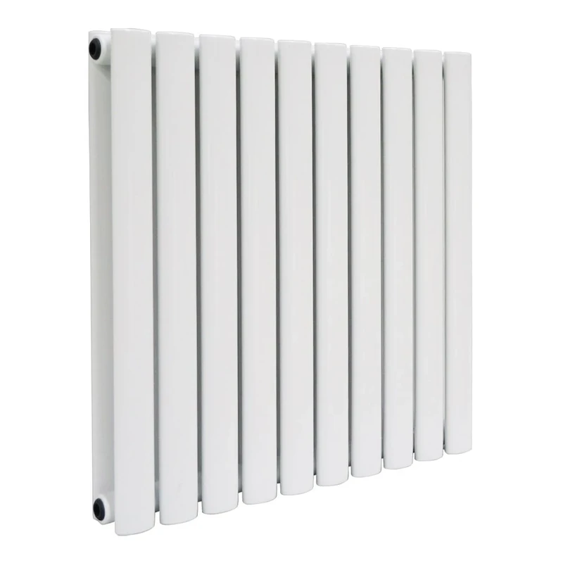 NRG 600x590 Oval Column Designer Radiator Bathroom Central Heating Double Panel White