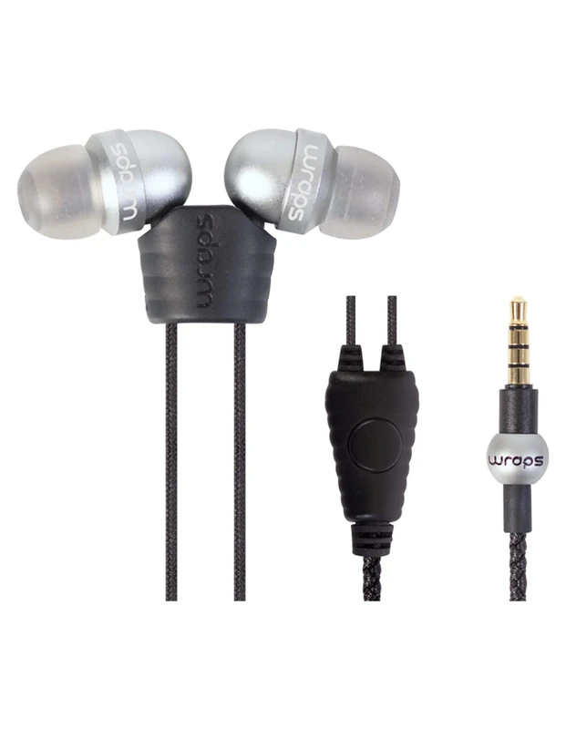 Wraps Wristband Core Headphones with In Line Microphone - Space Grey