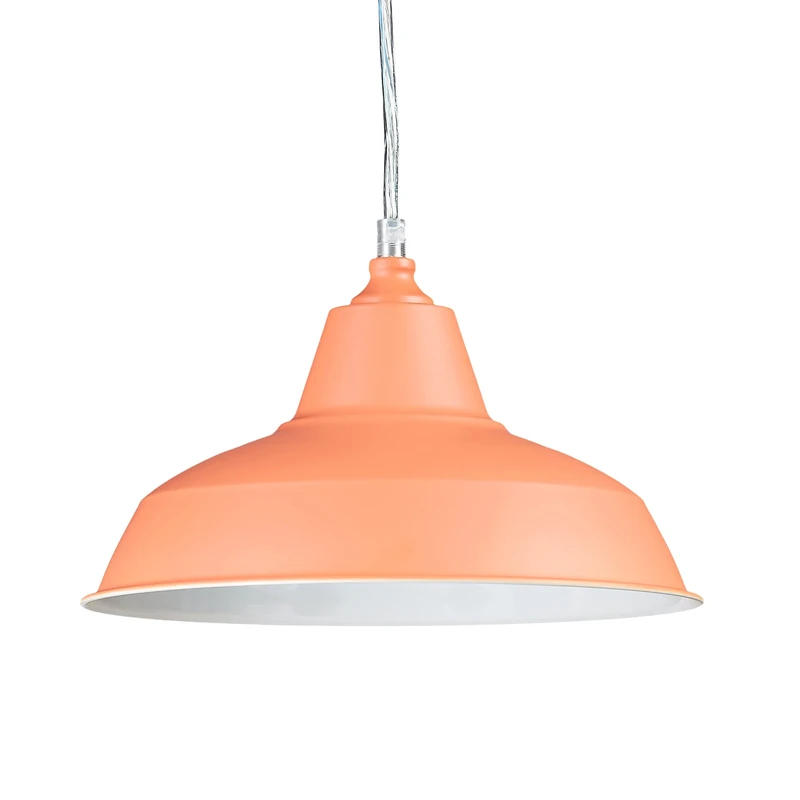 Relaxdays Industrial Trendy, Size: 112 x 28 x 28 cm Modern Metal Pendant Colourful Design as Creative Haning Lamp Height Adjustable Ceiling Light, Orange, Iron
