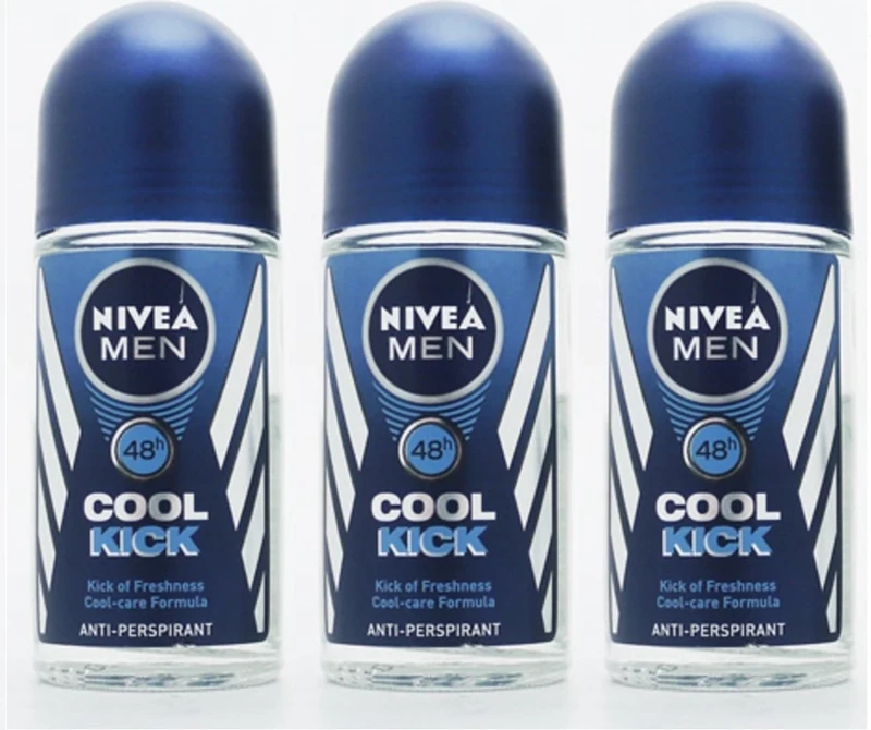 Nivea Men Roll On Cool Kick 50ml (3 Pack) - Image 1