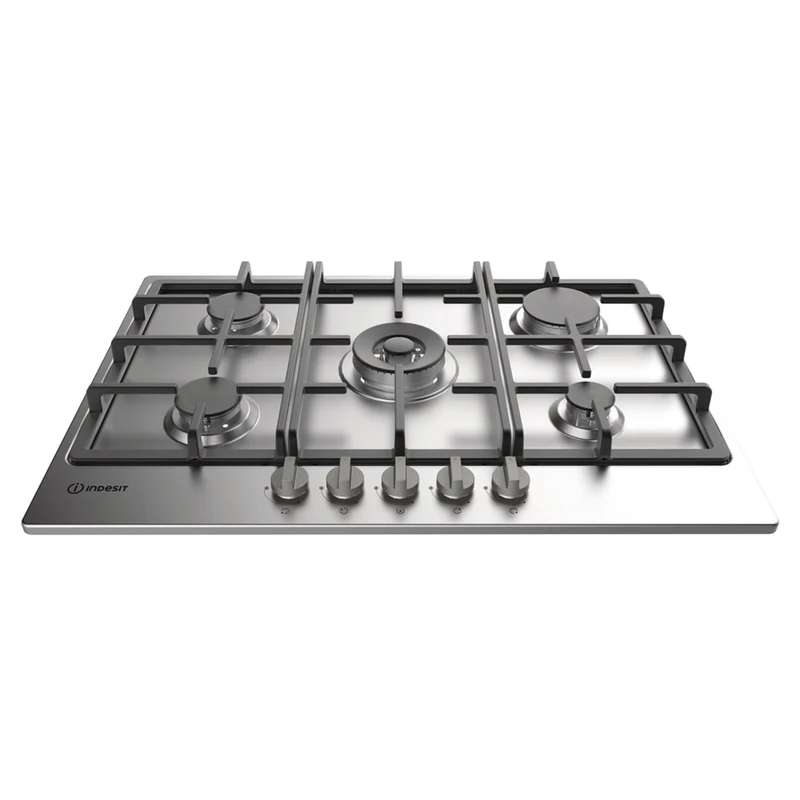 Indesit Built in THP751W/IX/I 75cm 5 Zone Gas Hob - Stainless Steel