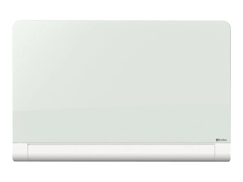 Nobo Glass Magnetic Whiteboard with Concealed Pen Tray, 1260 x 710 mm, InvisaMount Mounting System, Impression Pro, Brilliant White, 1905192