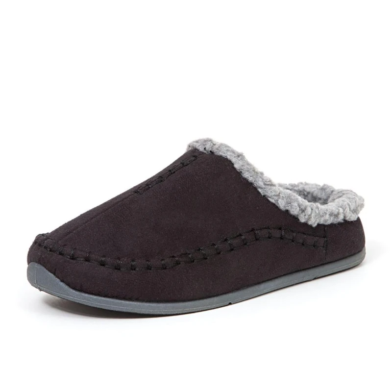 Deer Stags Mens Slippers, Black Tweed, 10 UK - Image 1