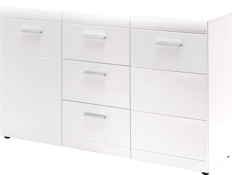 Germania Sideboard 3580-84 GW-Adana, in White, Fronts high gloss with groove milling, 144 x 86 x 40 cm (WxHxD)
