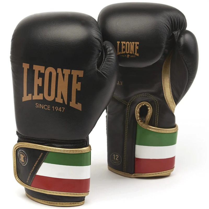 LEONE 1947, Boxing Gloves, Unisex Adult, Black, 14 OZ, GN039