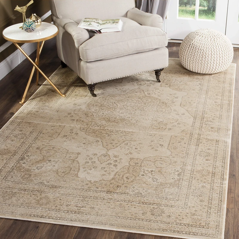 Safavieh Traditional Indoor Woven Rectangle Area Rug, Vintage Collection, VTG158, in Creme, 122 X 170 cm for Living Room, Bedroom or Any Indoor Space