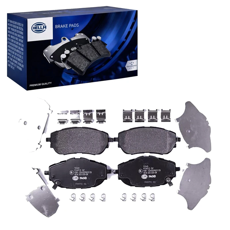 HELLA 8DB 355 020-281 Brake pad set - with acoustic wear warning - T2243 - for e.g. TOYOTA