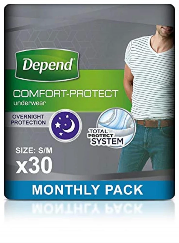 Depend Comfort Protect Incontinence Pants for Men, Small/Medium, 30 Pants
